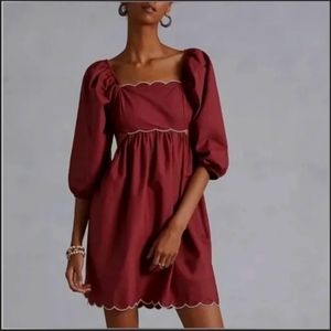 Anthropologie Forever That Girl Scalloped Dress